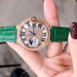 Fake Cartier Ballon Bleu Rose Gold Diamond Watches 36mm Lady